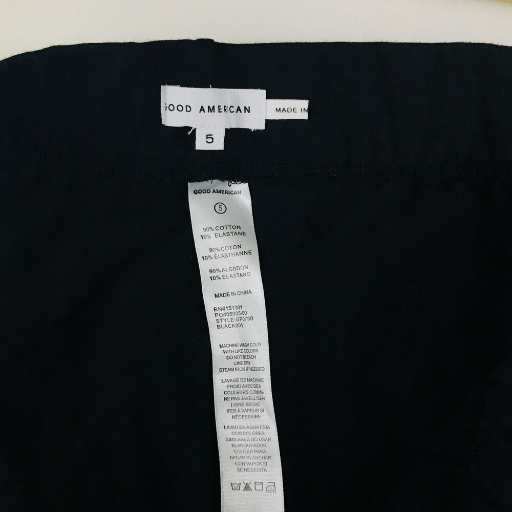 Good American 5 (2XL) Bike Shorts Black Essential Lounge High Rise Pull On BC17 - Picture 2 of 3